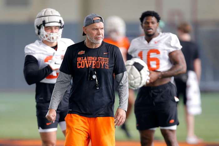 Oklahoma State defensive coordinator Jim Knowles is a finalist for the Broyles Award as the nation's top assistant coach. (Bryan Terry/The Oklahoman)